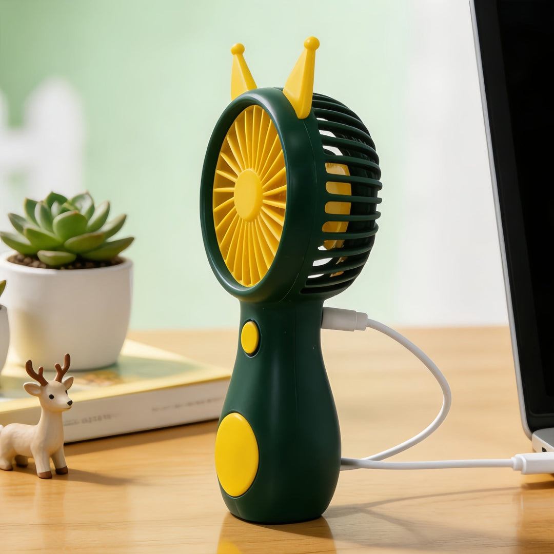 Damen Handventilator Tragbar mit Tierohren-Design USB-Betrieb Leicht und Praktisch 1