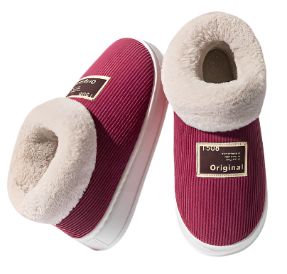 Damen Hausschuhe Warme Pantoffeln Imitationsfell TPR-Sohle 0