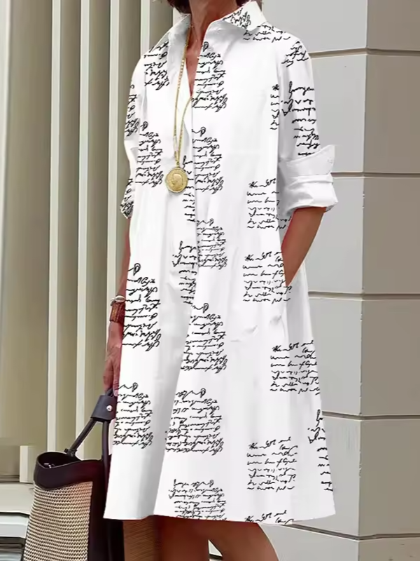 Damen Hemdkleid Lässig Polyester Atmungsaktiv für Sommer und Freizeit 5