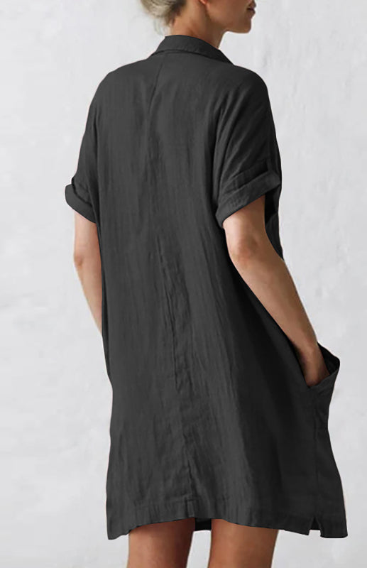 Damen Hemdkleid mit Reverskragen und Taschen 5