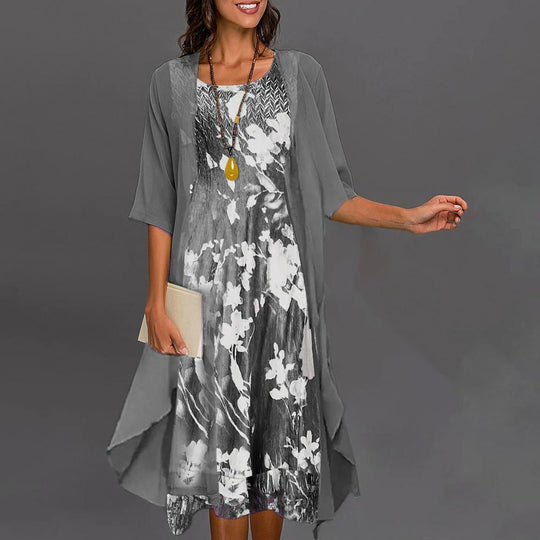 Damen Herbstkleid mit Elastischer Taille 2