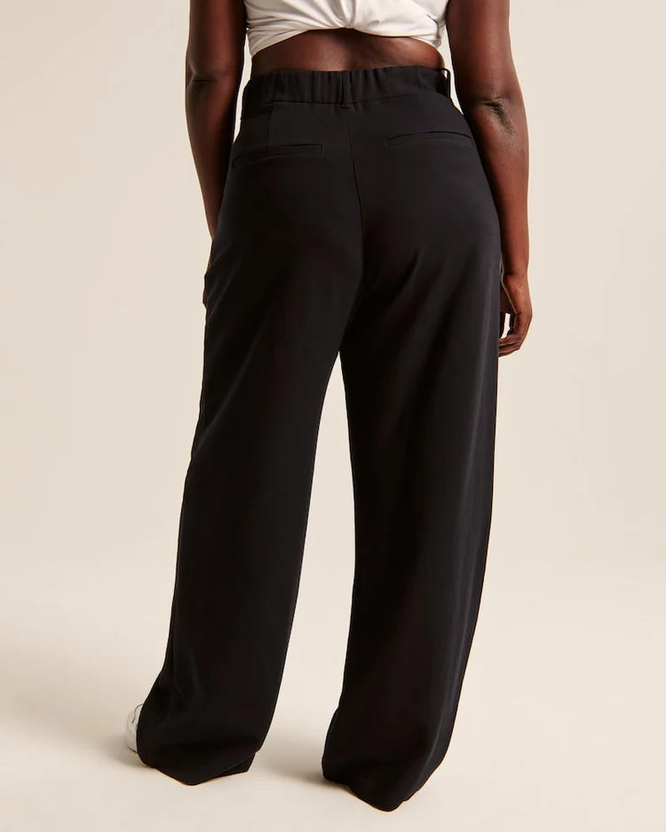 Damen Hochtaillierte Hose mit Weiten Beinen aus Woven Stoff 3