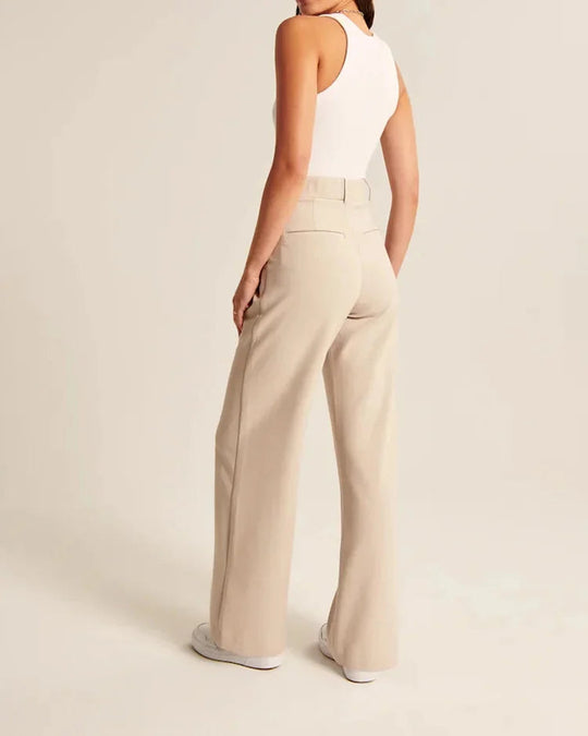 Damen Hochtaillierte Hose mit Weiten Beinen aus Woven Stoff 8