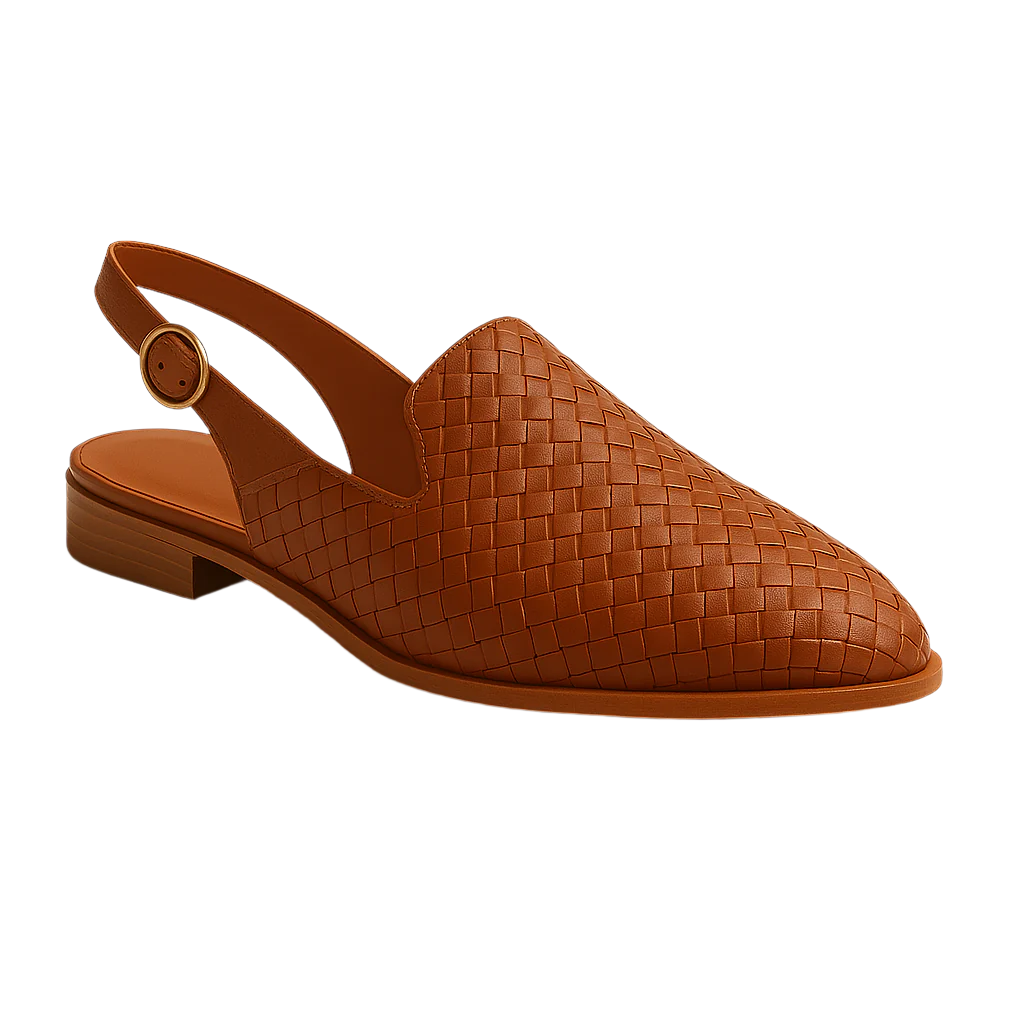 Damen Instapper mit Geflochtenem Design und Offener Ferse 0