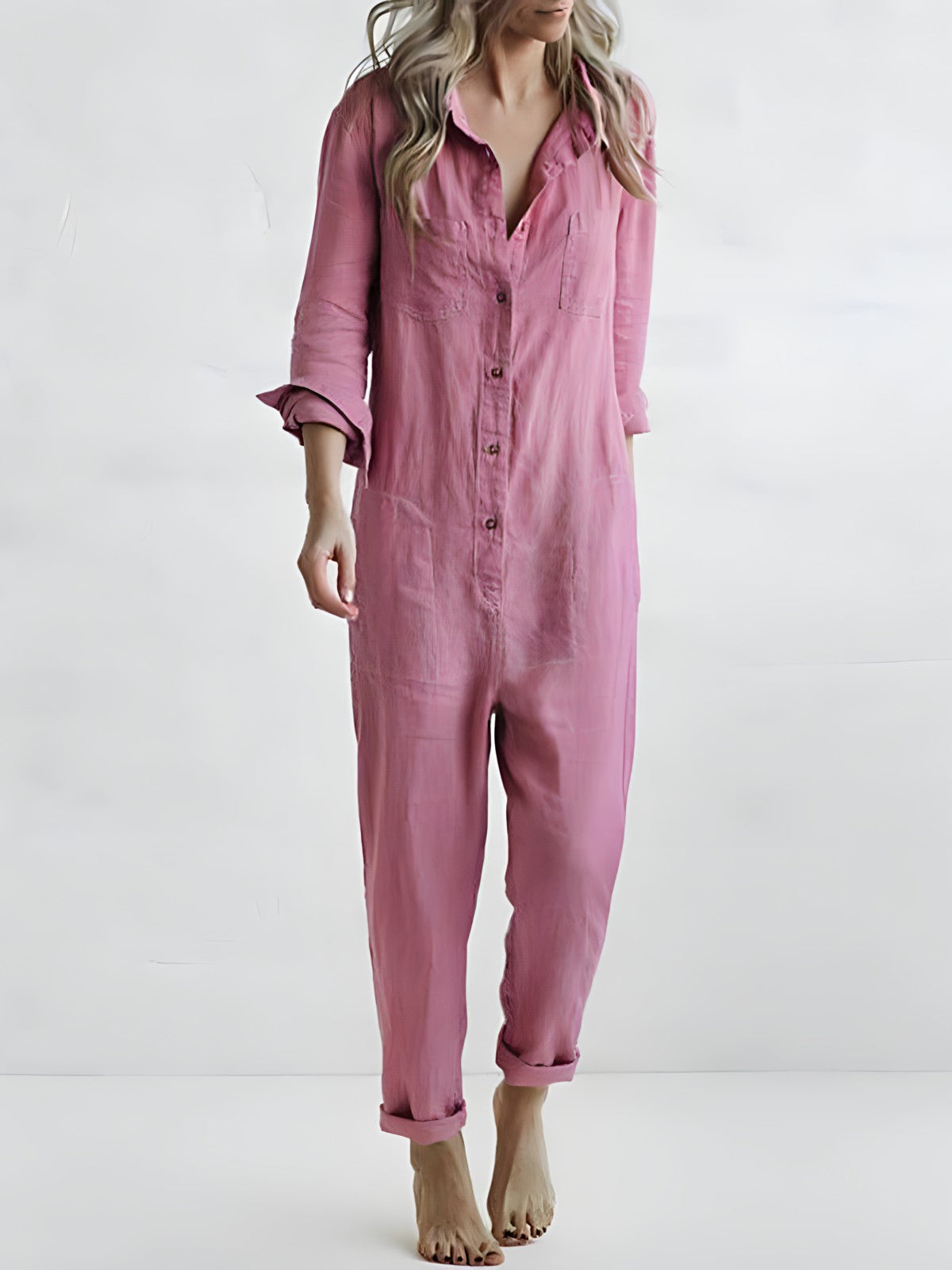 Damen Jumpsuit Getailleert Elegante Polyester 0