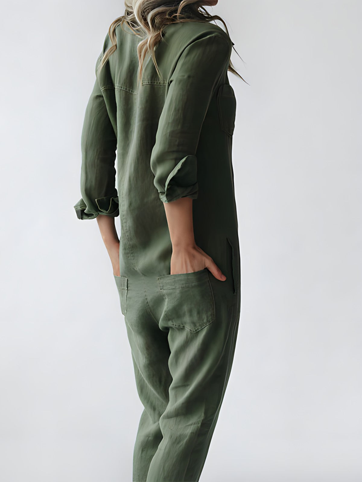 Damen Jumpsuit Getailleert Elegante Polyester 5