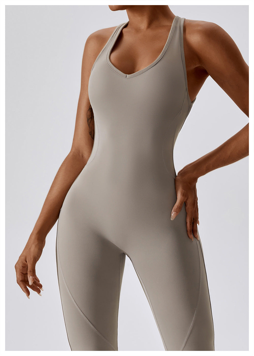 Damen Jumpsuit Tailliert V-Hals Nylon für Sommeraktivitäten 4