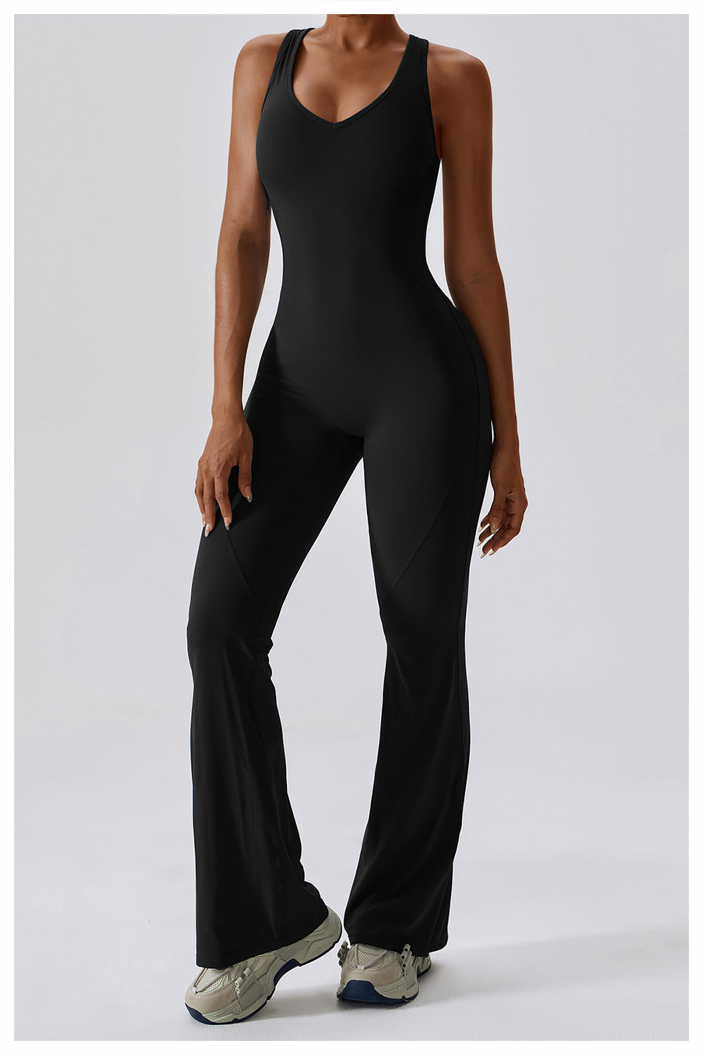 Damen Jumpsuit Tailliert V-Hals Nylon für Sommeraktivitäten 6