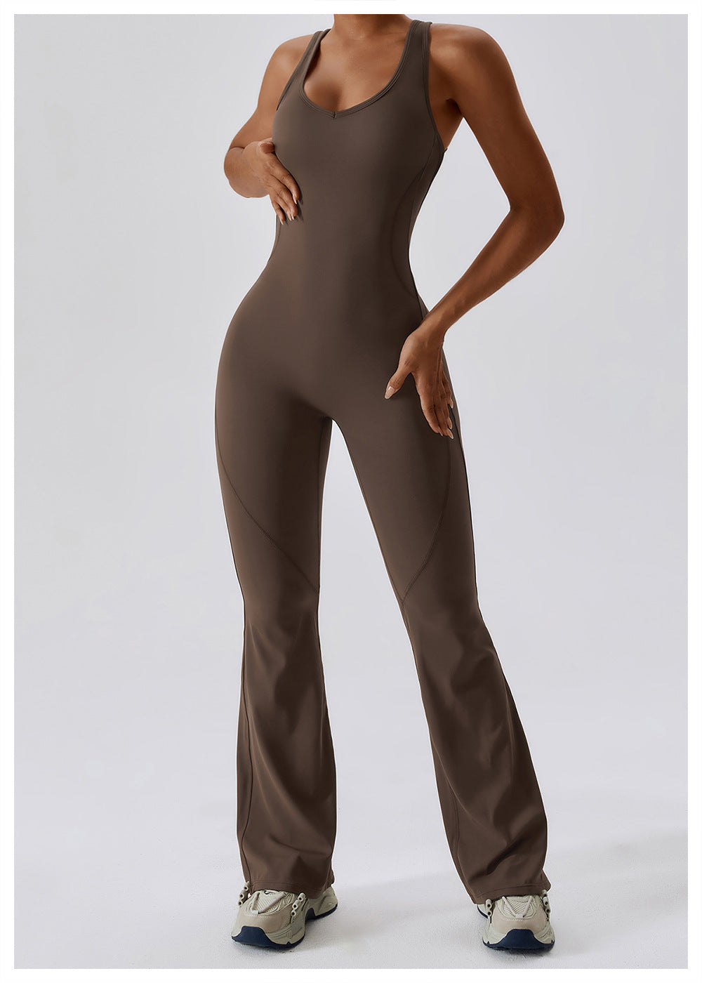 Damen Jumpsuit Tailliert V-Hals Nylon für Sommeraktivitäten 7