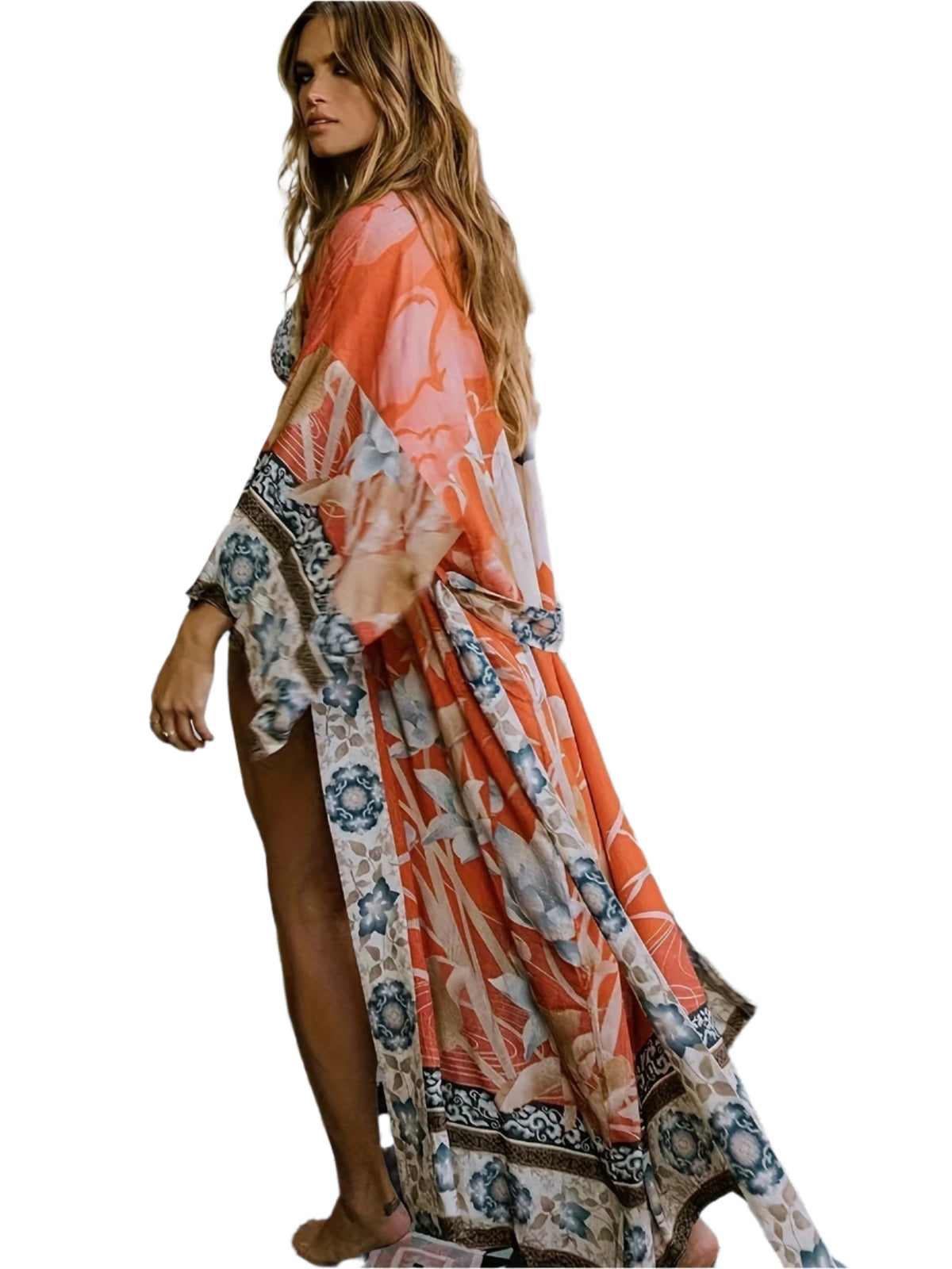 Damen Kimono mit floralem Druck für den Sommer 0