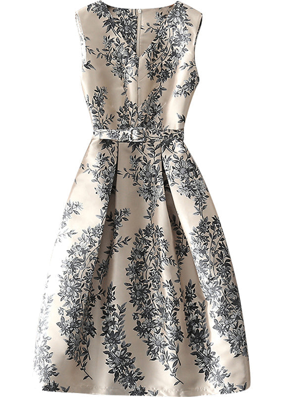 Damen Kleid Ärmellos mit Reißverschluss und Modernem Print 4