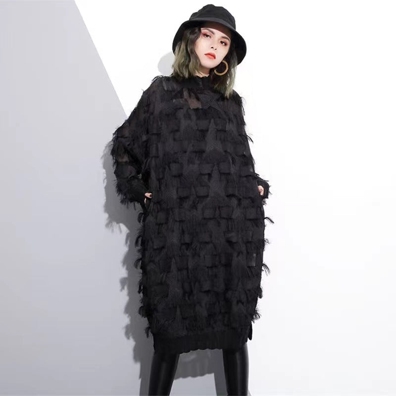 Damen Kleid Hochzeitsgast mit Quasten, Festliches Kleid für Besondere Anlässe 2