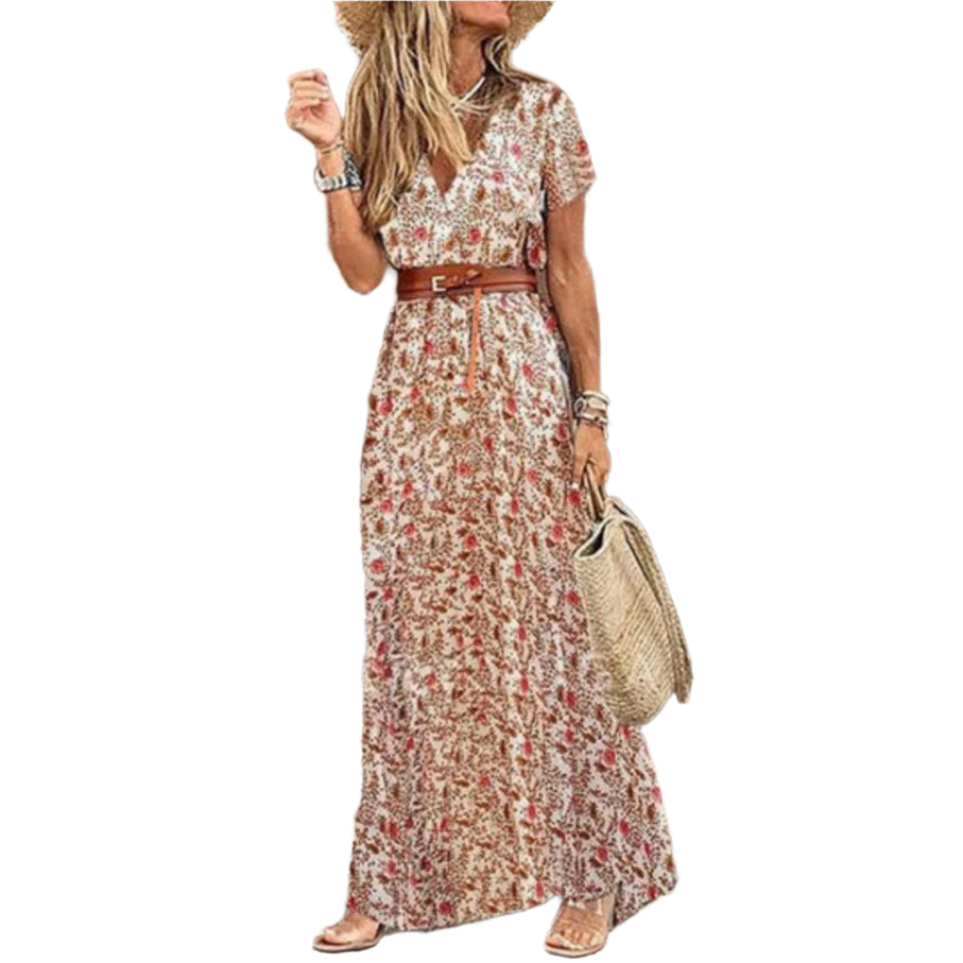 Damen Kleid Leicht Atmungsaktive Baumwolle Kurzarm Sommerkleid 0