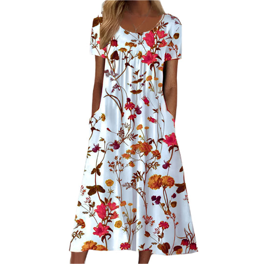 Damen Kleid mit Blumenmuster Modernes Design 0