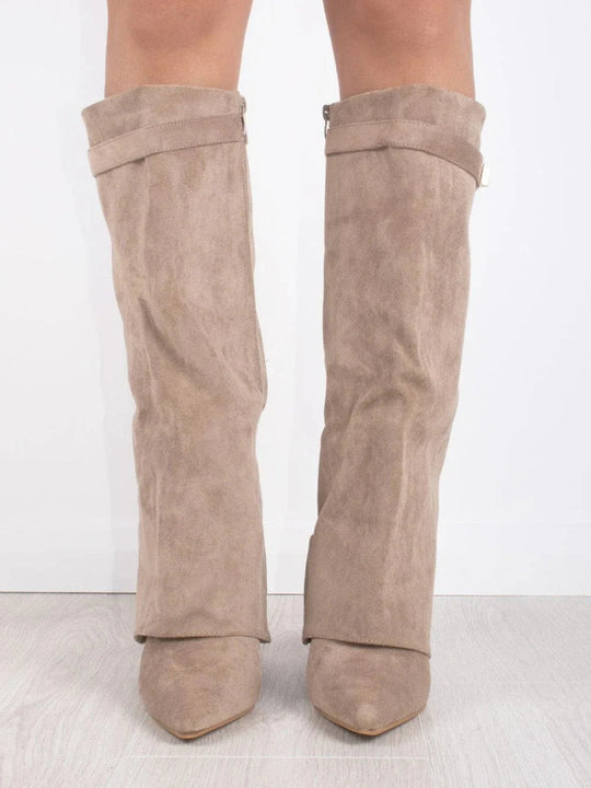 Damen Kniehohe Stiefel Mit Blockabsatz Stylish Und Bequem 5