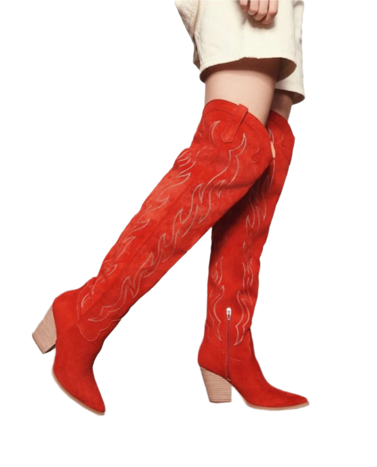 Damen Knöchelhohe Westernstiefel Rot 0