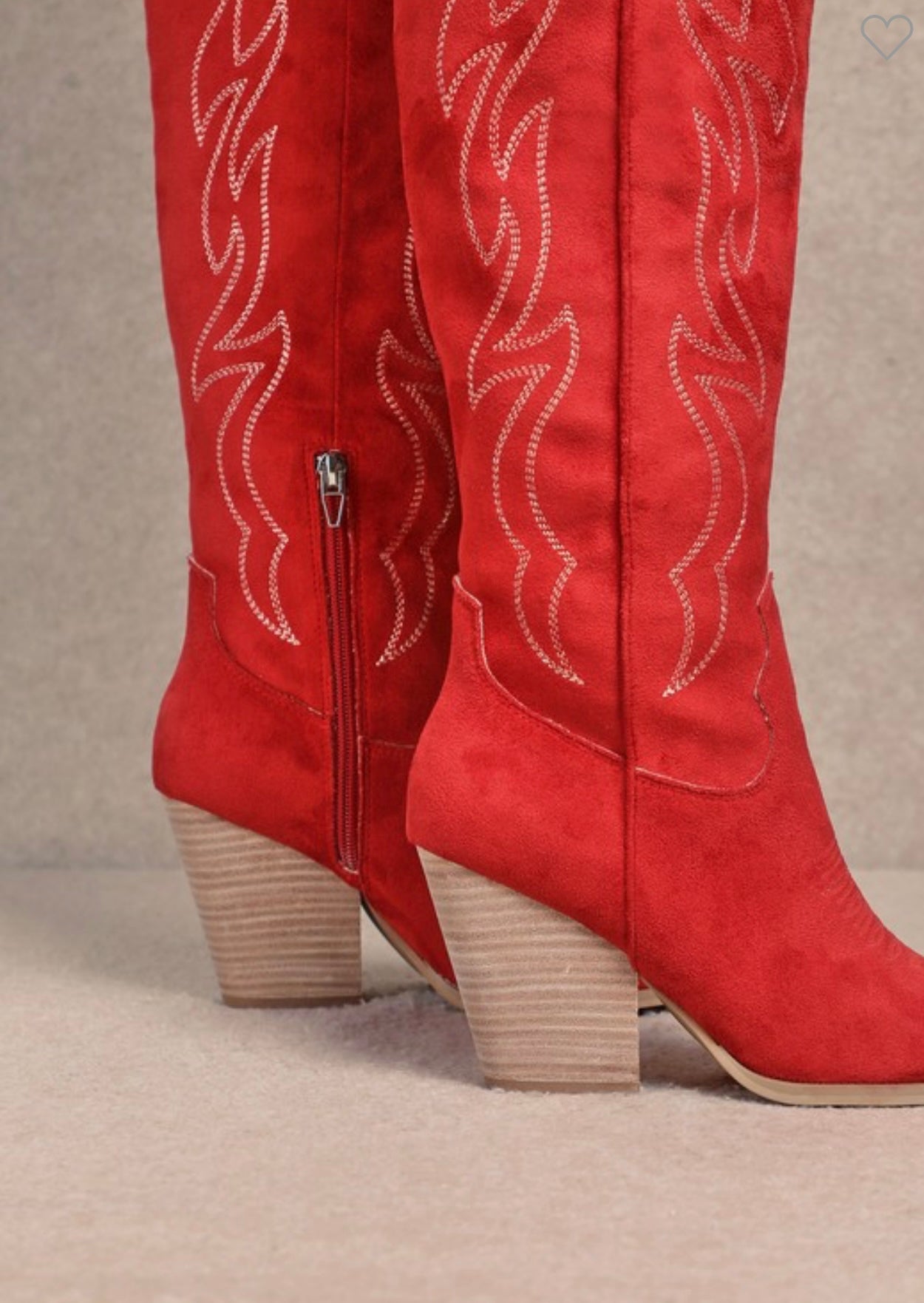 Damen Knöchelhohe Westernstiefel Rot 1