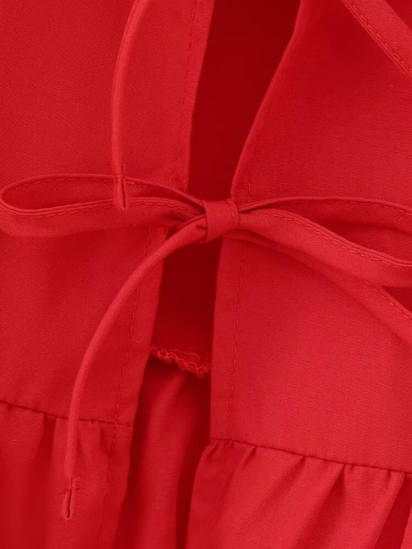 Damen Kurzarm Bluse mit Spaghetti-Trägern und Puffärmeln 1