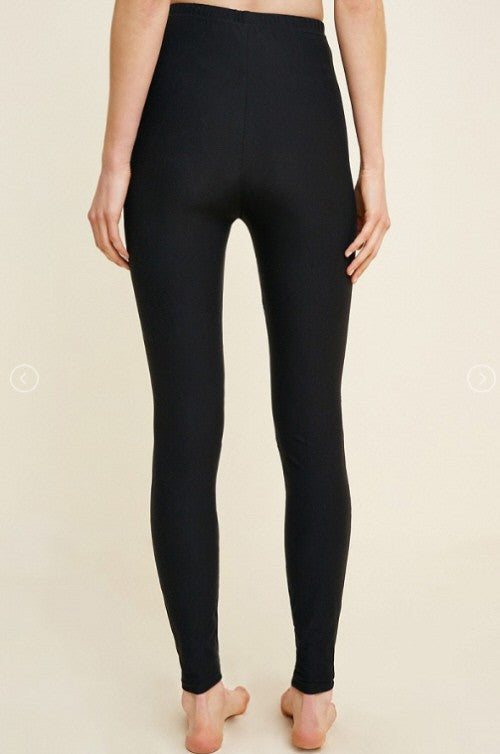 Damen Leggings mit Spitzen-Ausschnitten in Schwarz 2