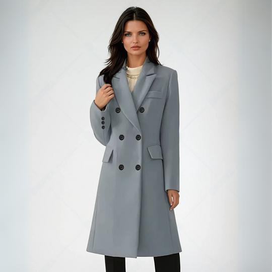 Damen Mantel Klassisch Elegante Passform Wollmix Wintermäntel 3