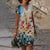 Damen Maxikleid Blumendesign Leichtes Material Ideal für Gartenpartys und Ausflüge 3