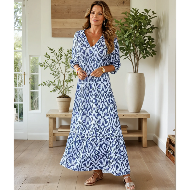 Damen Maxikleid Fließend Leicht 1