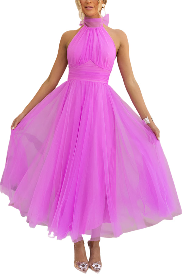 Damen Maxikleid Fließender Rock Stilvoll 0