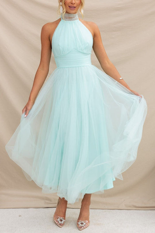 Damen Maxikleid Fließender Rock Stilvoll 9