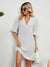 Damen Midi Kleid V-Ausschnitt Halbe Ärmel für Sommerhochzeiten und Freizeit 4