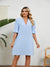 Damen Midi Kleid V-Ausschnitt Halbe Ärmel für Sommerhochzeiten und Freizeit 5