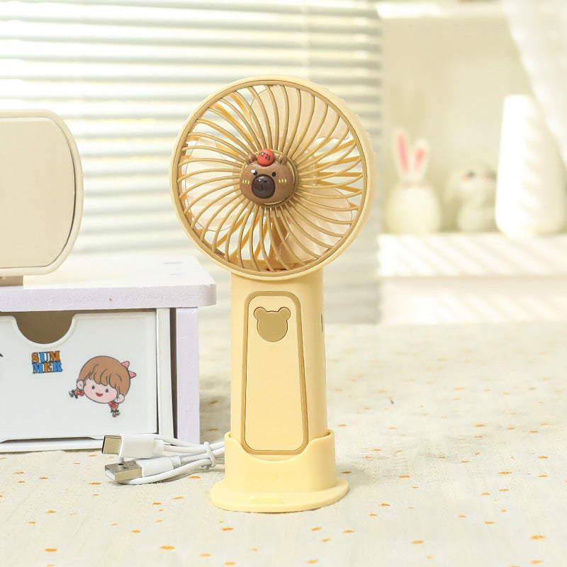 Damen Mini-Handventilator Bären-Design Tragbar USB Aufladbar 6