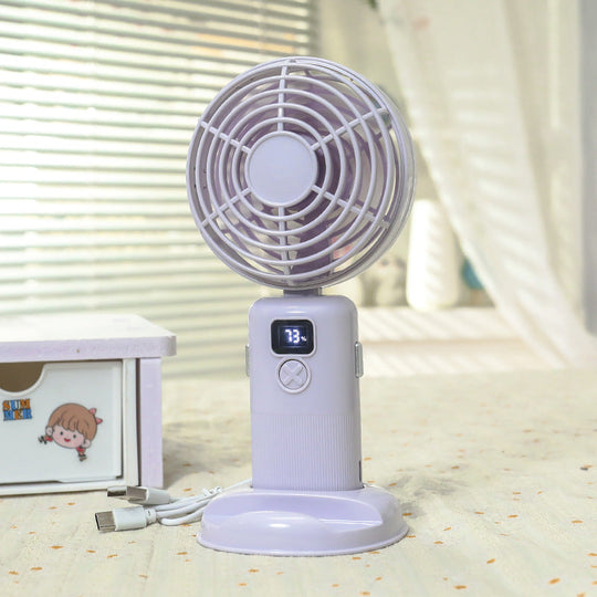 Damen Mini Ventilator USB Tragbar mit LCD-Display und mehreren Geschwindigkeitsstufen 0