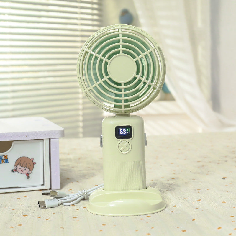 Damen Mini Ventilator USB Tragbar mit LCD-Display und mehreren Geschwindigkeitsstufen 6