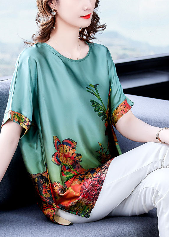 Damen Oberteil O-Ausschnitt Mit Print für Vielseitige Styles 0