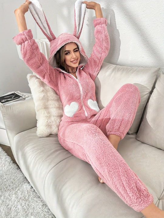 Damen Onesie mit Kapuze für Herbst und Winter 3