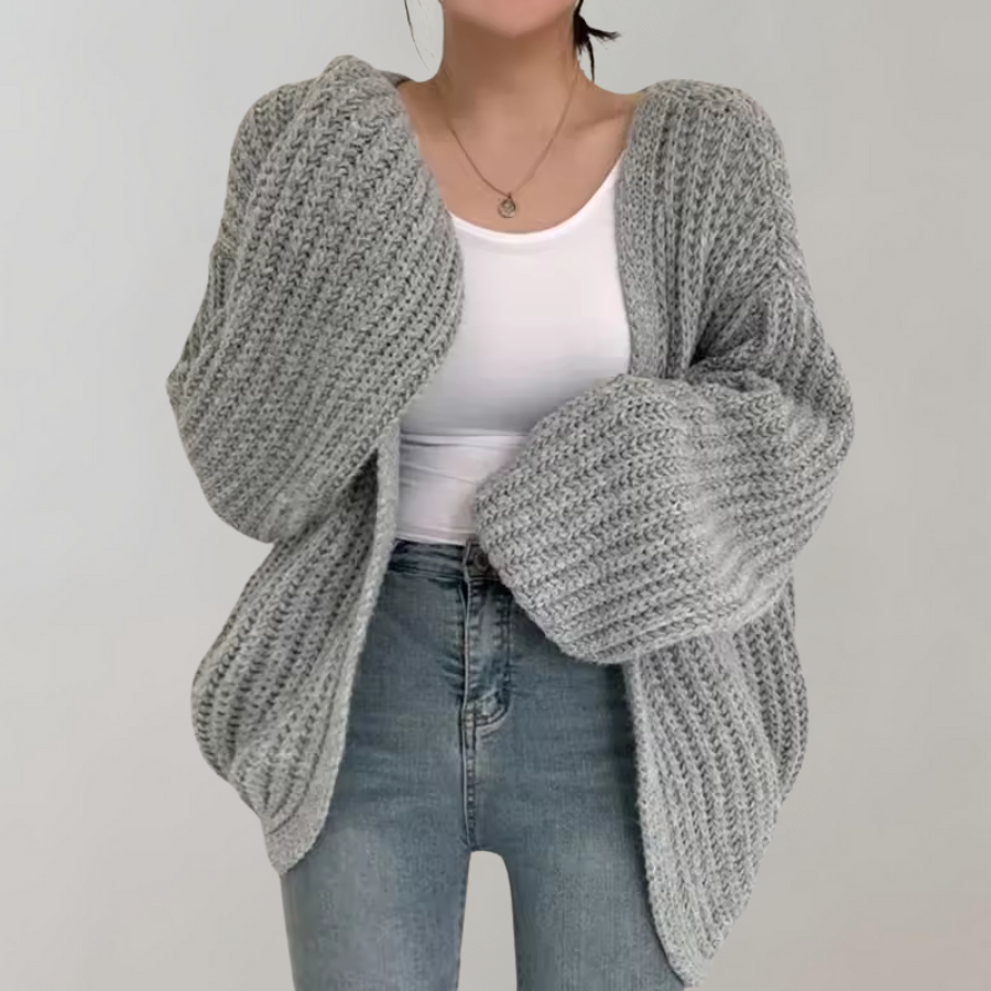 Damen Oversized Cardigan Grobstrick 1