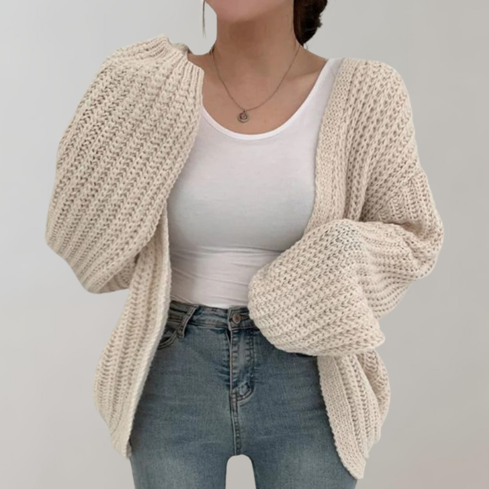 Damen Oversized Cardigan Grobstrick 3