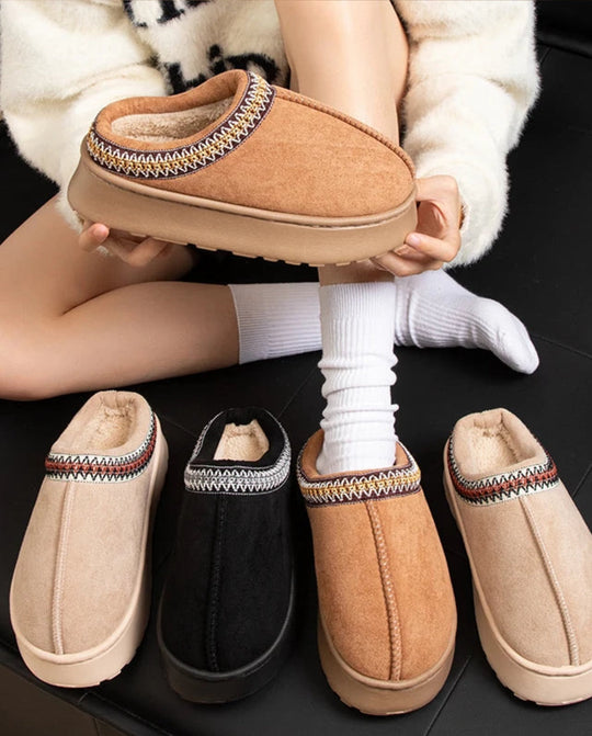 Damen Pantoffeln Winter Bequem mit Rutschfester Sohle 3