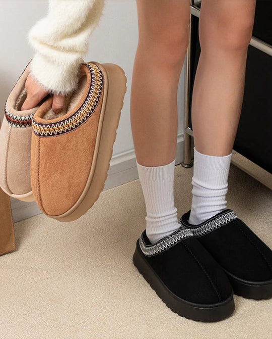 Damen Pantoffeln Winter Bequem mit Rutschfester Sohle 4