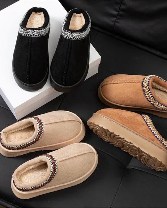 Damen Pantoffeln Winter Bequem mit Rutschfester Sohle 5