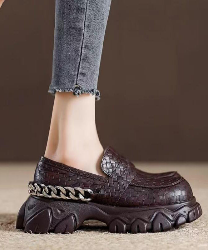 Damen Plateau-Loafer mit Spleißdesign für Vielseitigen Stil 2