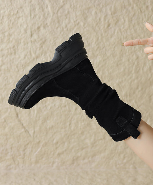 Damen Plateau Stiefel mit Spleiß-Design 8 cm Absatz 3