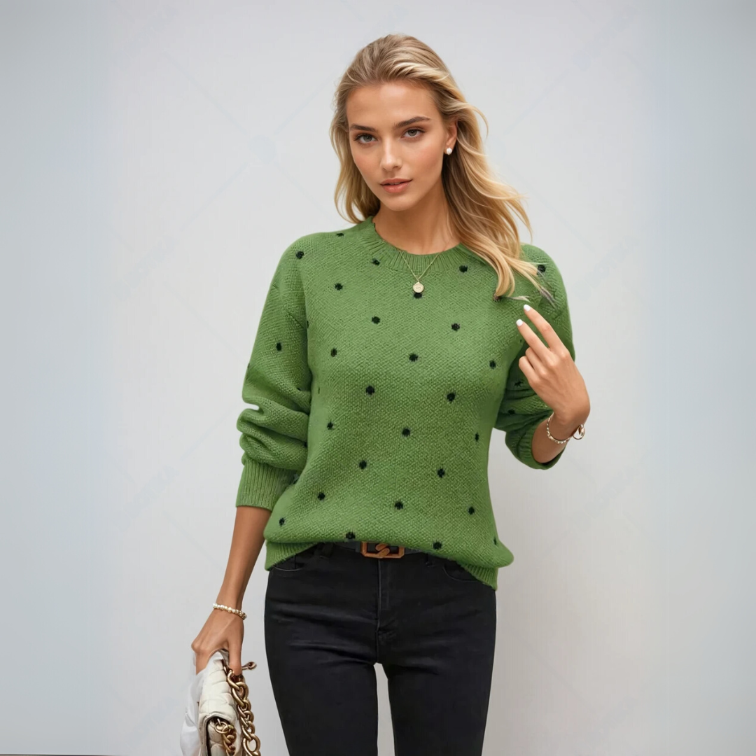 Damen Pullover Eleganter Polka Dot Stil 4