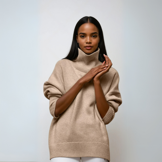 Damen Pullover Turtleneck Eleganter Strick 3