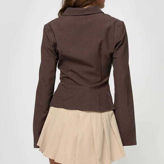 Damen Retro Bluse Slim-Fit mit Ausgestellten Ärmeln 2