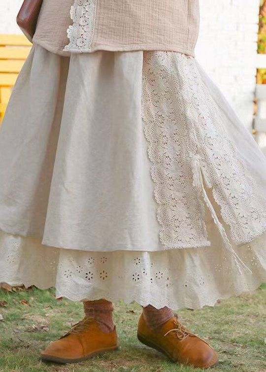 Damen Röcke mit Spitze und Patchwork-Design für den Frühling 4
