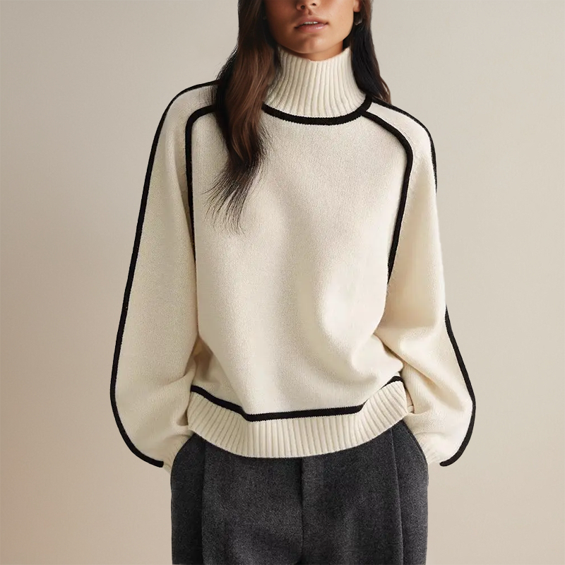 Damen Rollkragenpullover Winter Warm 1