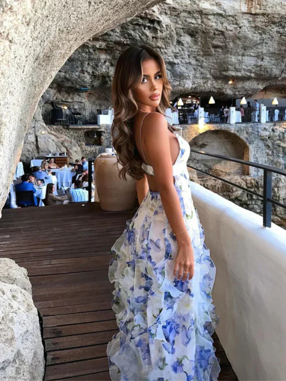 Damen Rüschenkleid Floral Muster 3