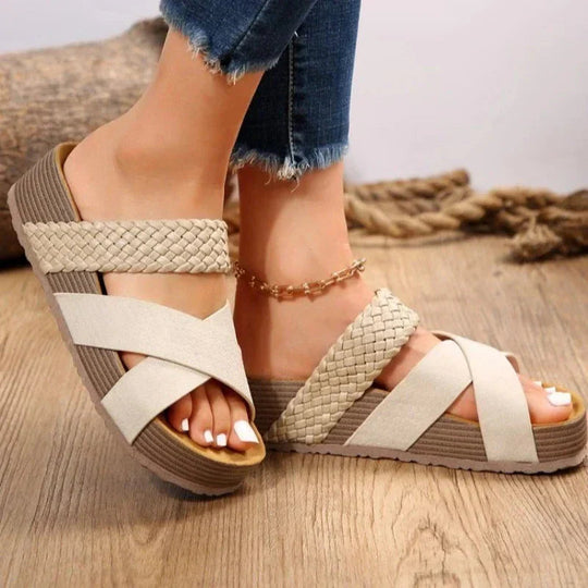 Damen Sandalen Komfort Vegan Leder 1