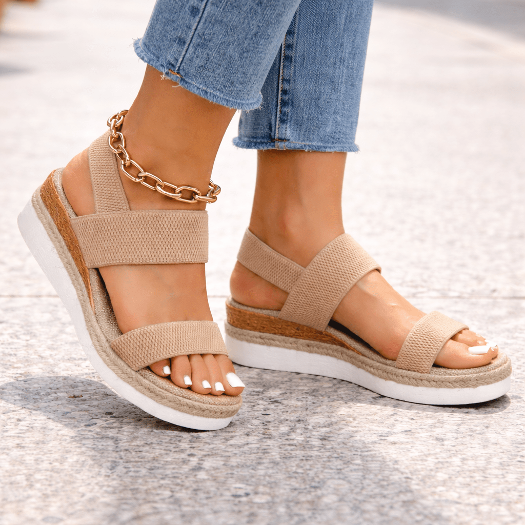 Damen Sandalen Offener Stil mit Gepolsterter Sohle für Sommerschuhe 1